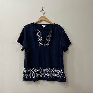 J Crew Women Top Navy Beach